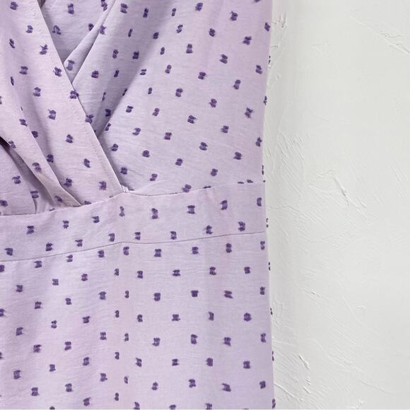 Clover & Sloane Purple Swiss Dot Cottage Core Ruffled Mini Dress Womens 22 Girly - Picture 4 of 10